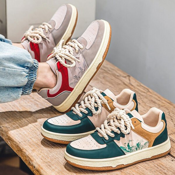 Schnürschuhe Herren – Modische, Bequeme & Atmungsaktive Sneaker mit dicker Sohle – Bild 4
