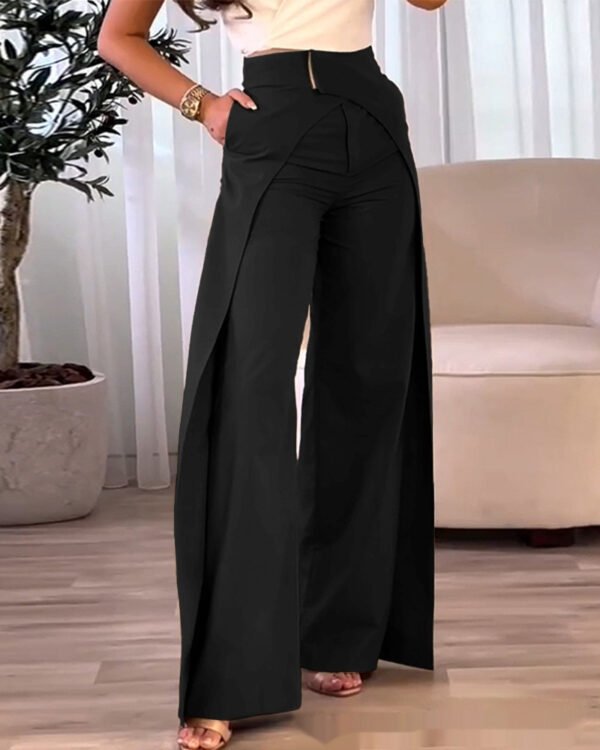 Europäisch-Amerikanische Cross-Design Weitbeinige Freizeithose – Bild 2