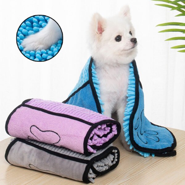 Super Absorbierendes Hunde- & Katzenhandtuch – Mikrofasertuch mit Doppeltaschen