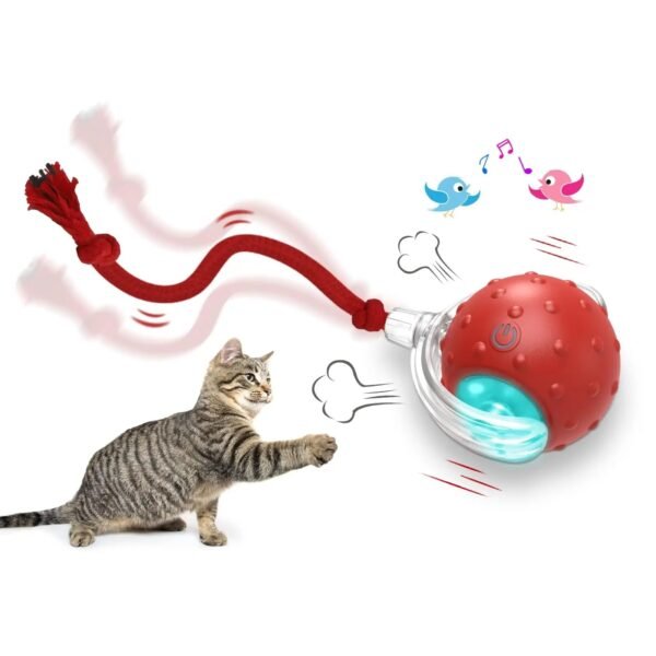 Interaktiver Katzenball – Selbstfahrendes Katzenspielzeug mit Modi & Soundeffekten